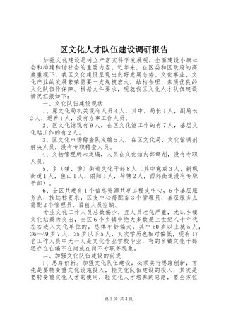 2024年区文化人才队伍建设调研报告