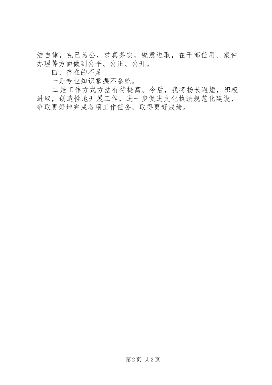 2024年区文化执法支队支队长述职报告_第2页