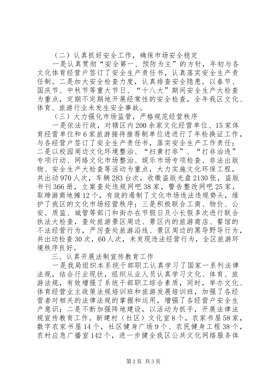 2024年区文体旅游局社会管理综治工作总结报告_第2页