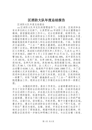 2024年区消防大队年度总结报告