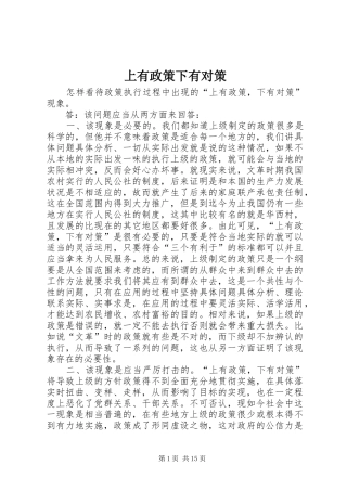 2024年上有政策下有对策