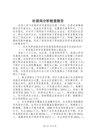 2024年社保局分析检查报告