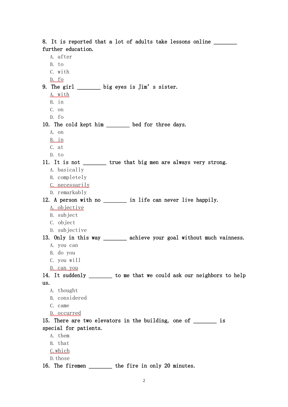 北师大0650《英语专科(二)》作业三_第2页