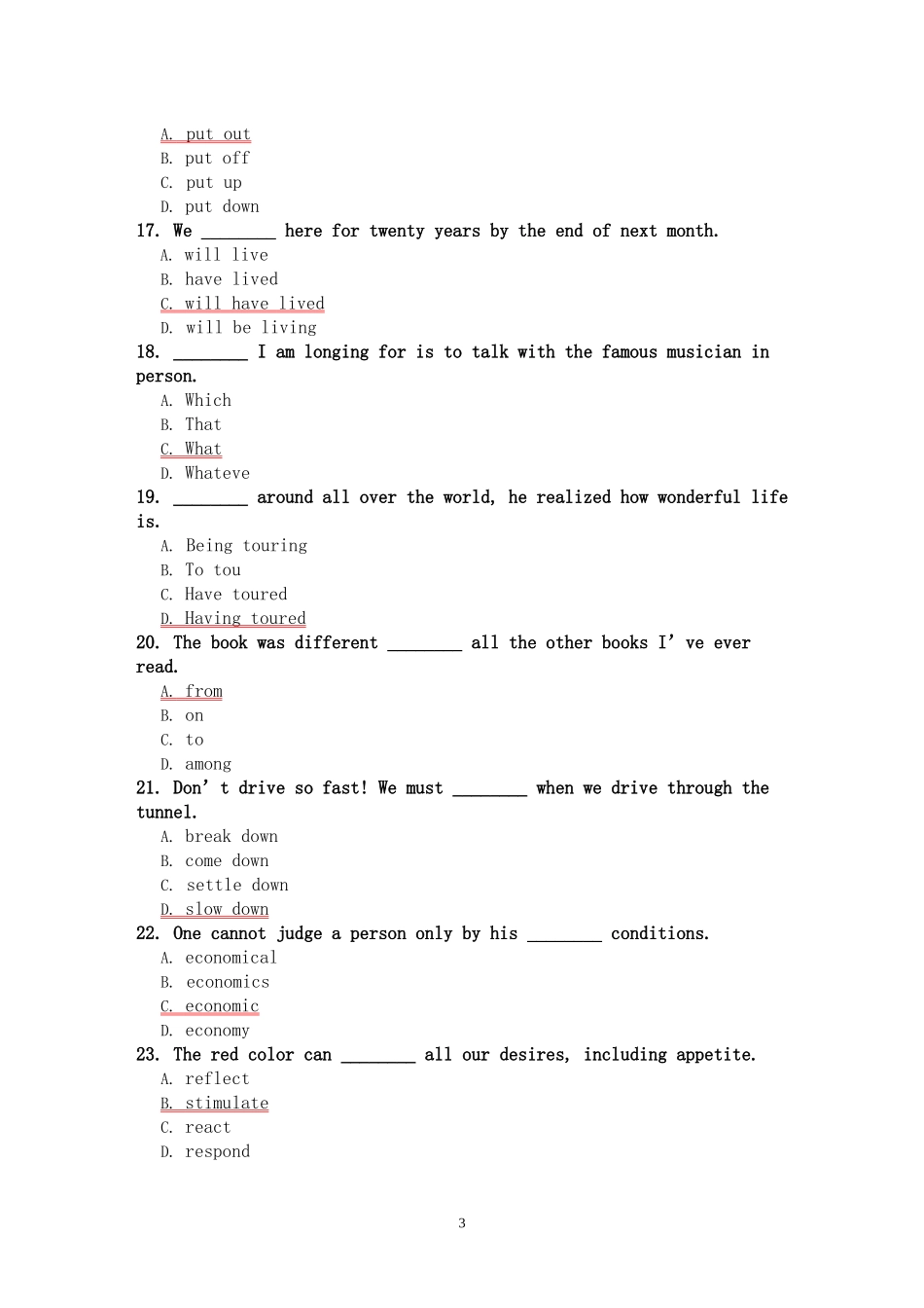 北师大0650《英语专科(二)》作业三_第3页