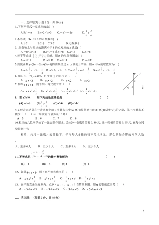 北师大八年级不等式培优