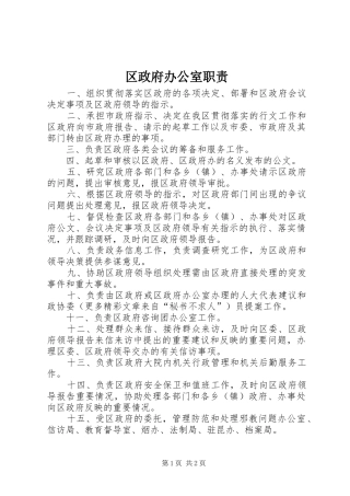2024年区政府办公室职责
