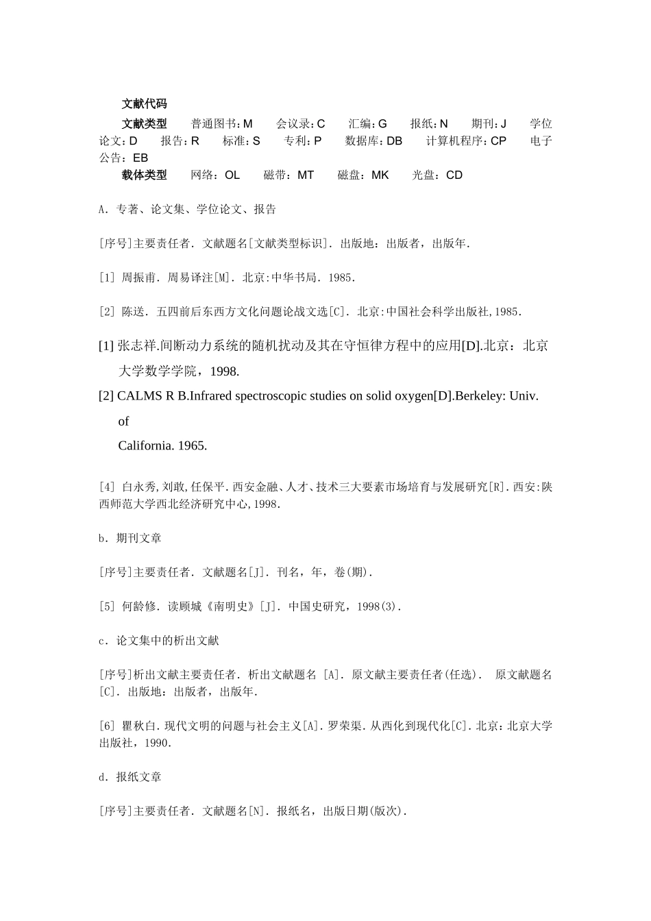 参考文献著录格式(比较全)_第1页