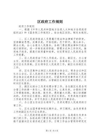2024年区政府工作规则