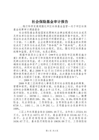 2024年社会保险基金审计报告