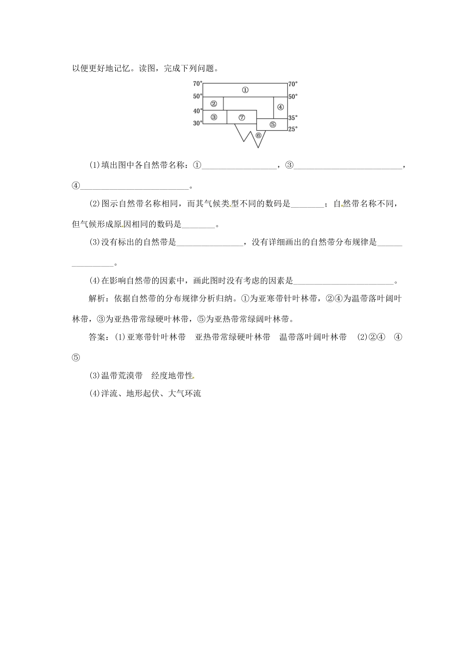 高中地理 第三章 第二节 地理环境的整体性和地域分异随堂基础巩固 中图版必修1_第3页