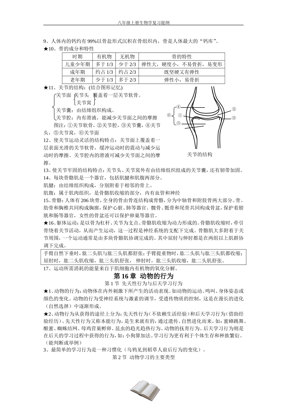 北师大版八年级上册生物知识点总结(1)_第2页
