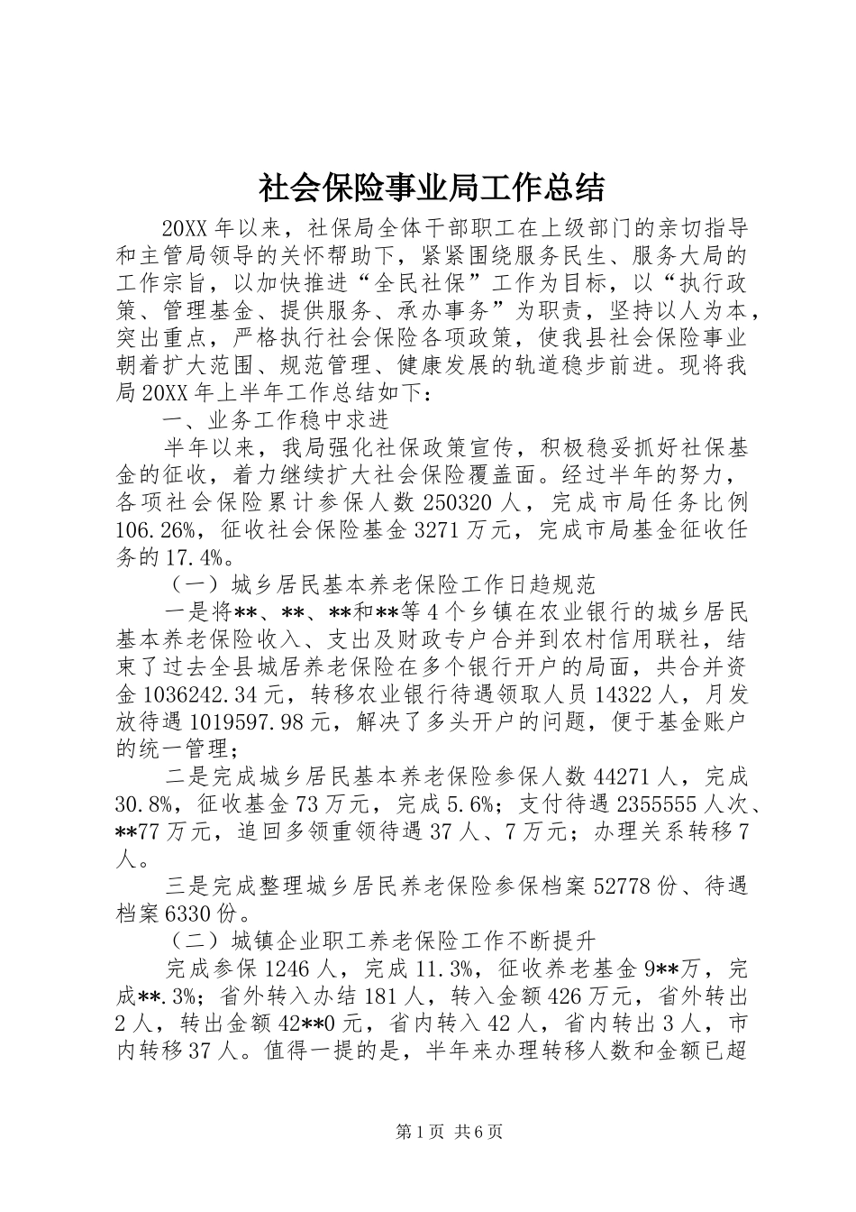 2024年社会保险事业局工作总结_第1页