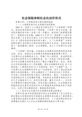 2024年社会保险体制社会化动作形式