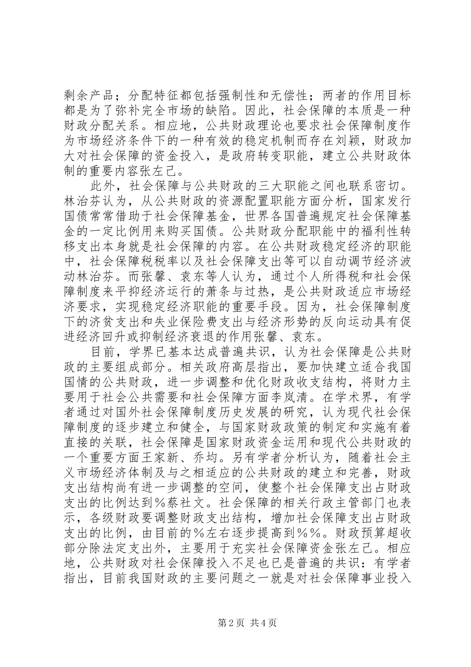 2024年社会保障和公共财政研究综述_第2页