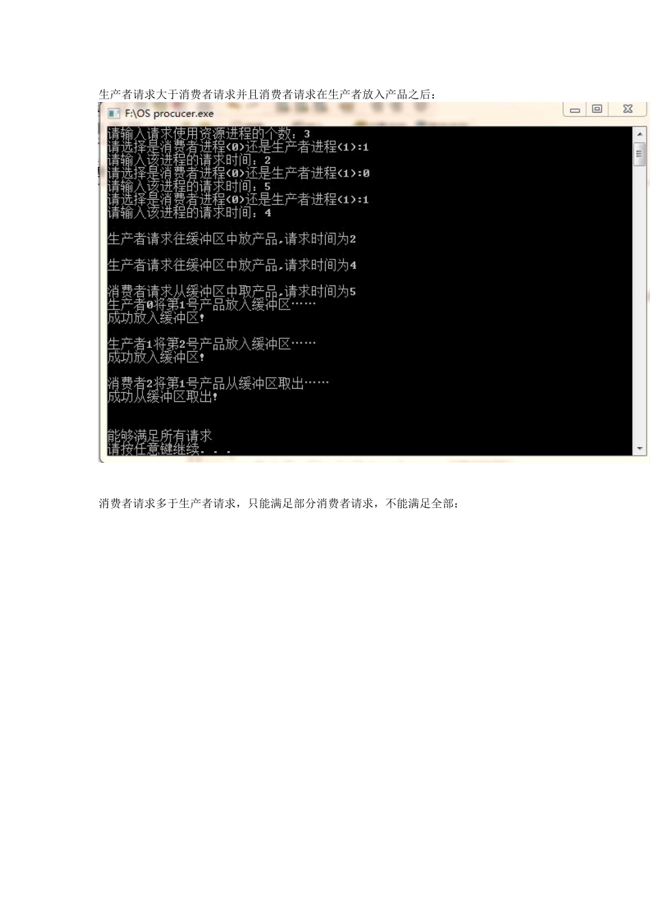 北邮操作系统进程同步实验报告及源代码_第3页