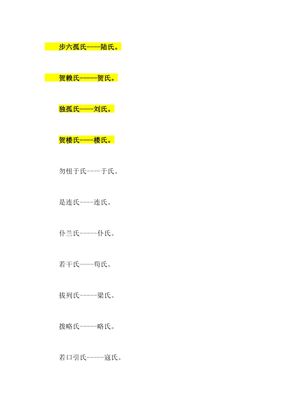 北魏孝文帝改革改汉姓一览_第2页