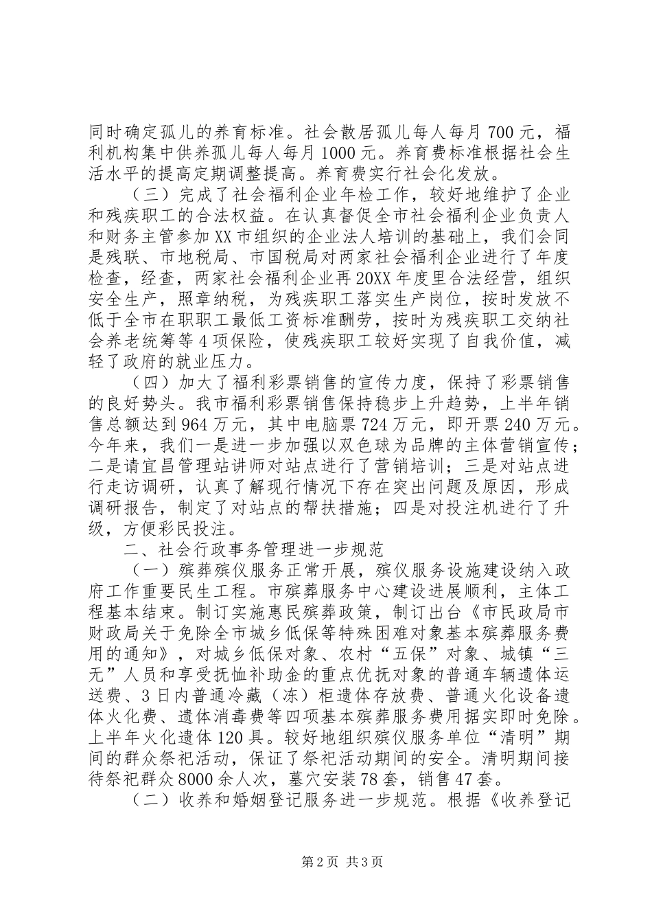 2024年社会福利事务半年工作总结_第2页