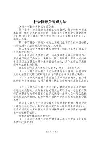 2024年社会抚养费管理办法