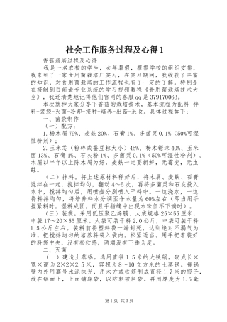 2024年社会工作服务过程及心得