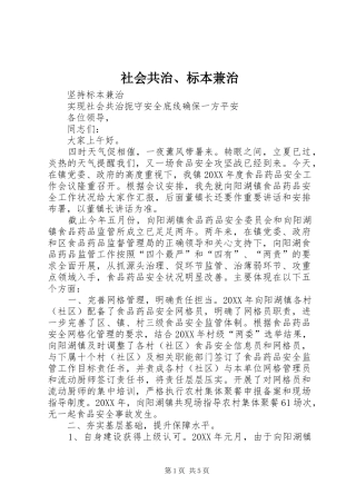 2024年社会共治标本兼治