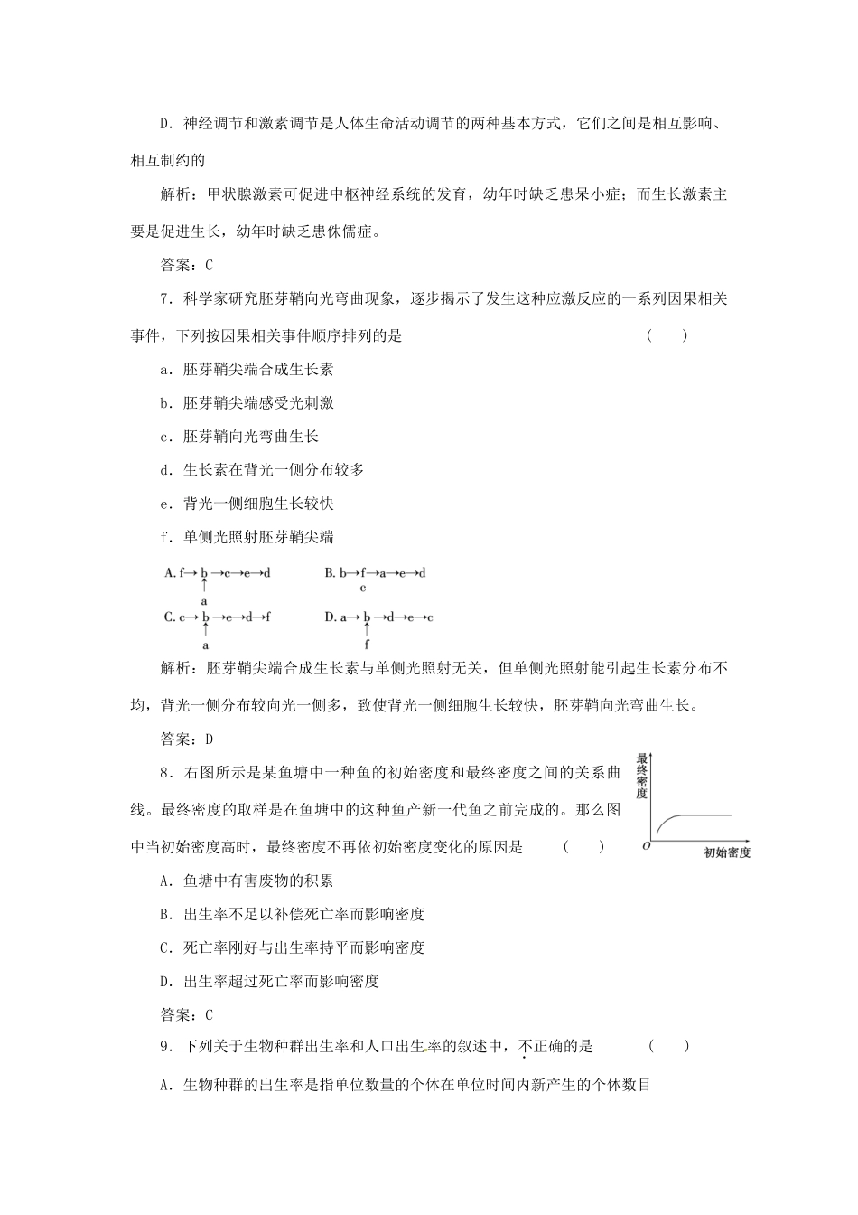 高中生物 用书独具模块综合检测 苏教版必修3_第3页