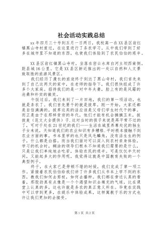 2024年社会活动实践总结