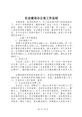 2024年社会建设办公室工作总结