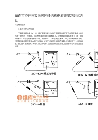 单向可控硅与双向可控硅结构电原理图及测试方法
