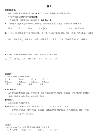 单项式和多项式
