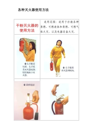 各种灭火器使用方法