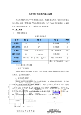 各分部分项工程的施工方案