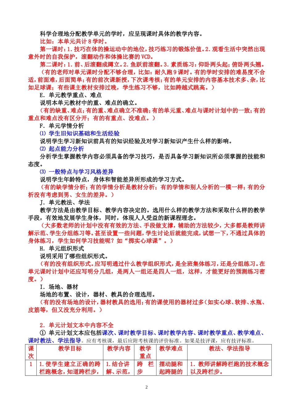 单元计划安排注意事项_第2页