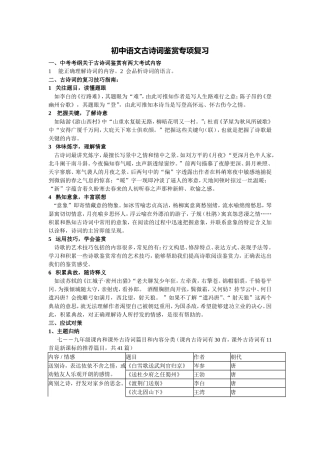 古诗词阅读教案