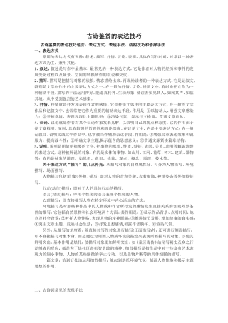 古诗鉴赏的表达技巧(1)