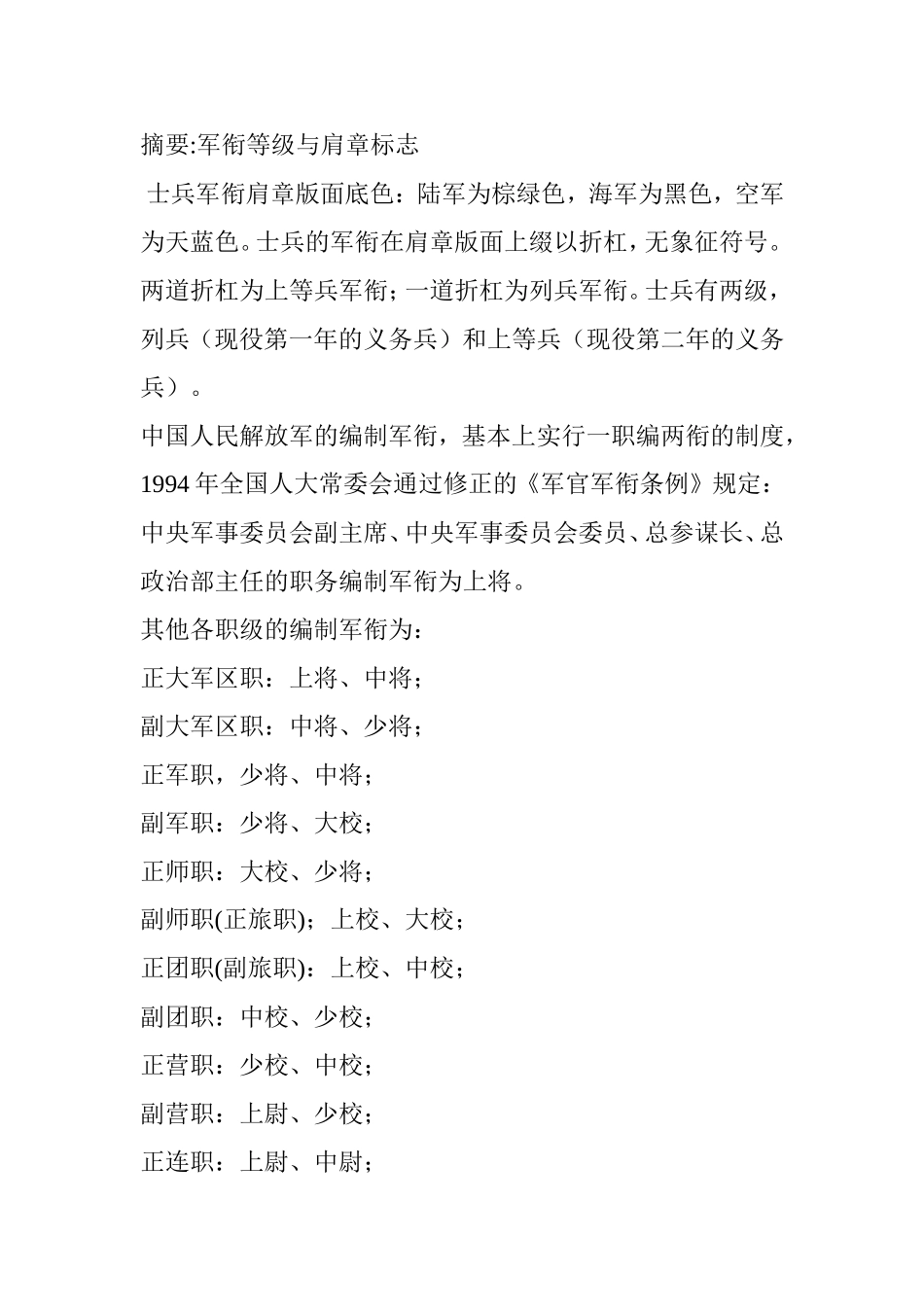 各国的军衔等级与肩章标志_第1页