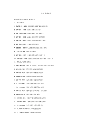 发电厂标准目录