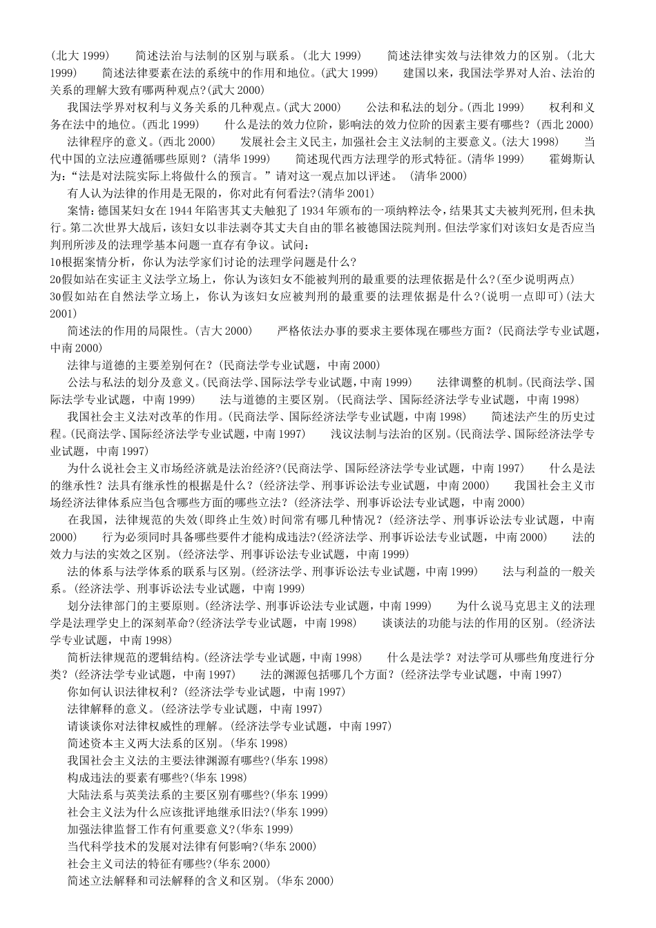 各名校法学专业课真题分析-概论_第2页