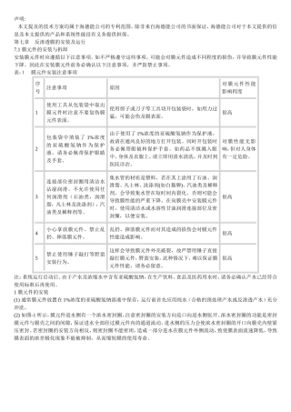 反渗透膜的安装及运行