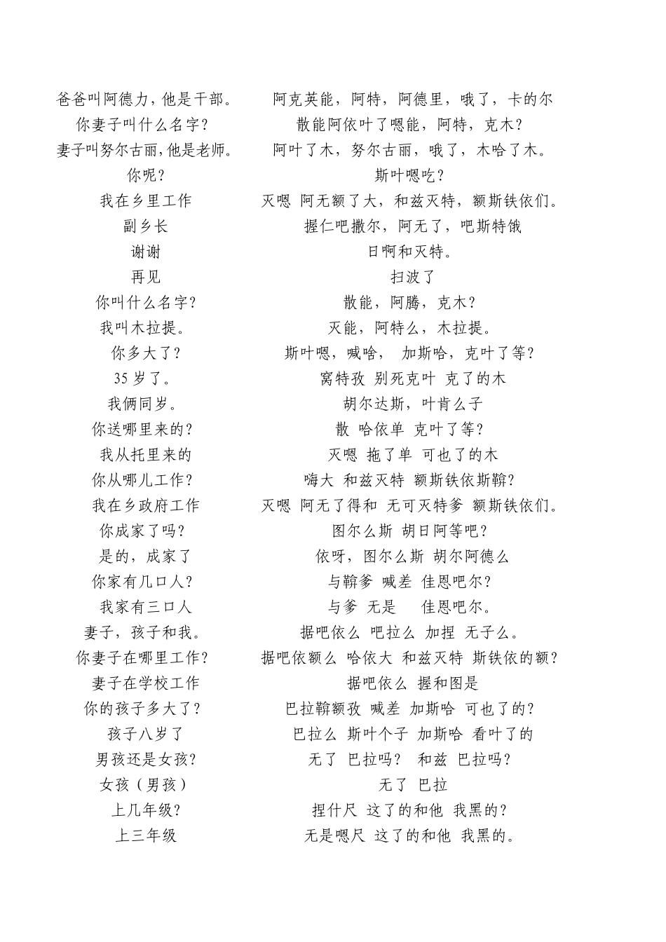 哈萨克语常用会话手册_第2页