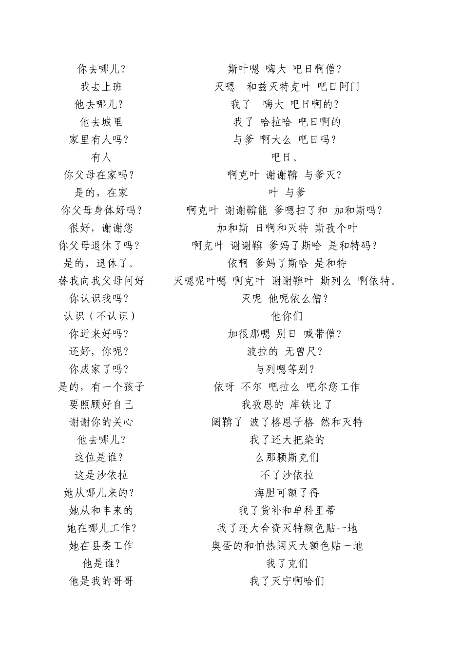 哈萨克语常用会话手册_第3页