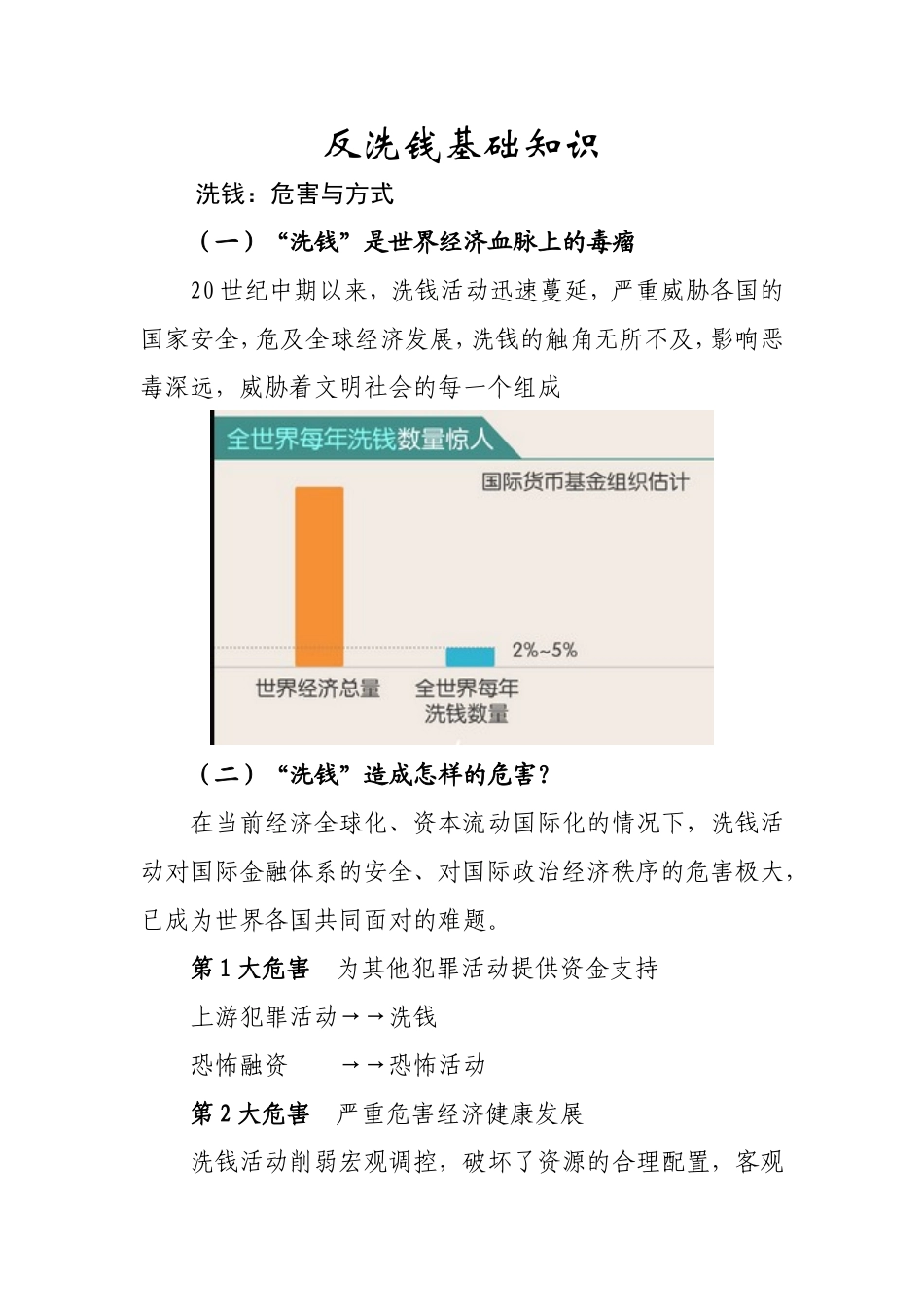 反洗钱基础知识之洗钱：危害与方式_第1页