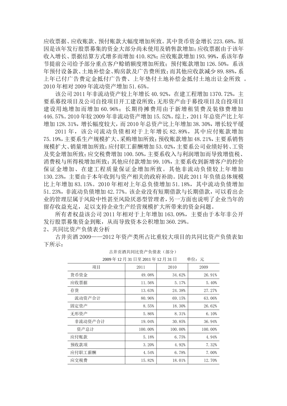 古井贡酒股份有限公司财务报表分析_第2页