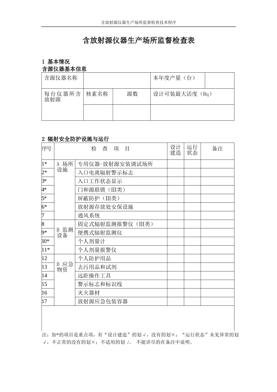 含放射源仪器生产场所监督检查技术程序(FY4-1)_第2页