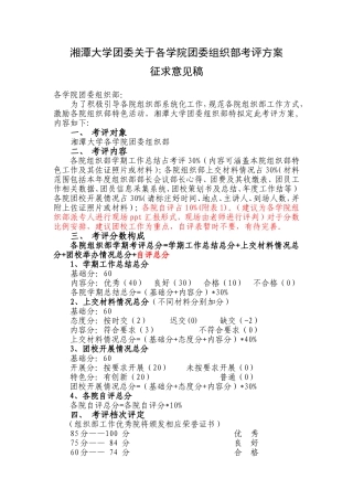 各院组织部学期末考评
