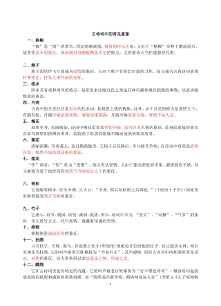 古诗词鉴赏意象