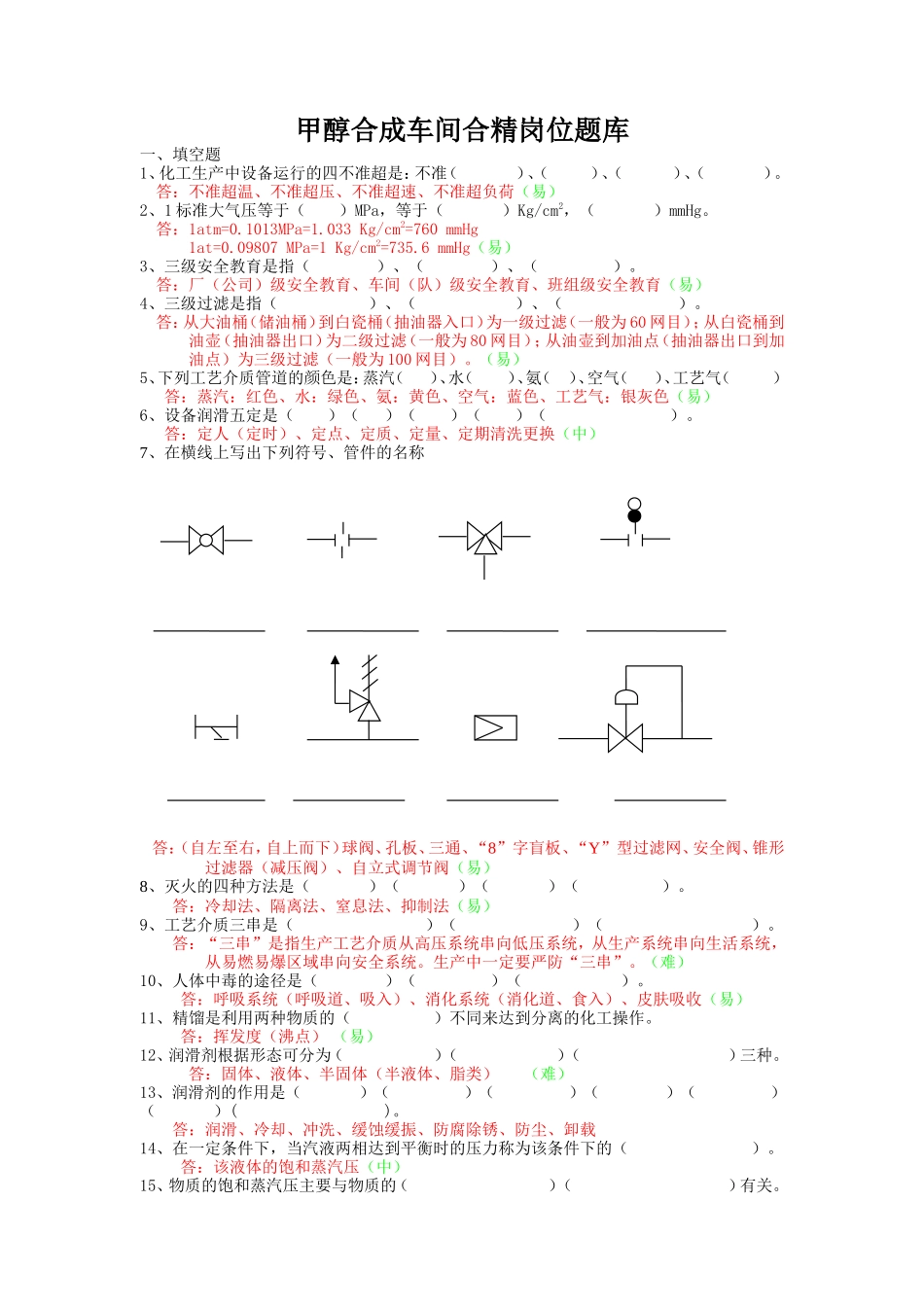 合成车间合精工段理论库及答案_第1页