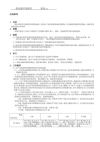 合格供应商开发及流程
