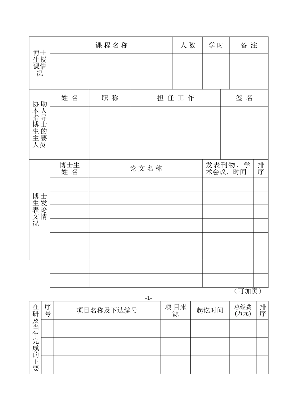 合肥工业大学博士研究生-指导教师资格复审表_第3页