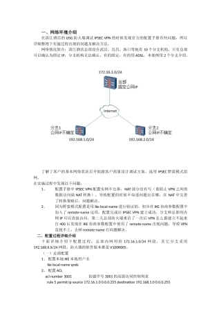 华为USG系列IPSEC-VPN实施经验总结