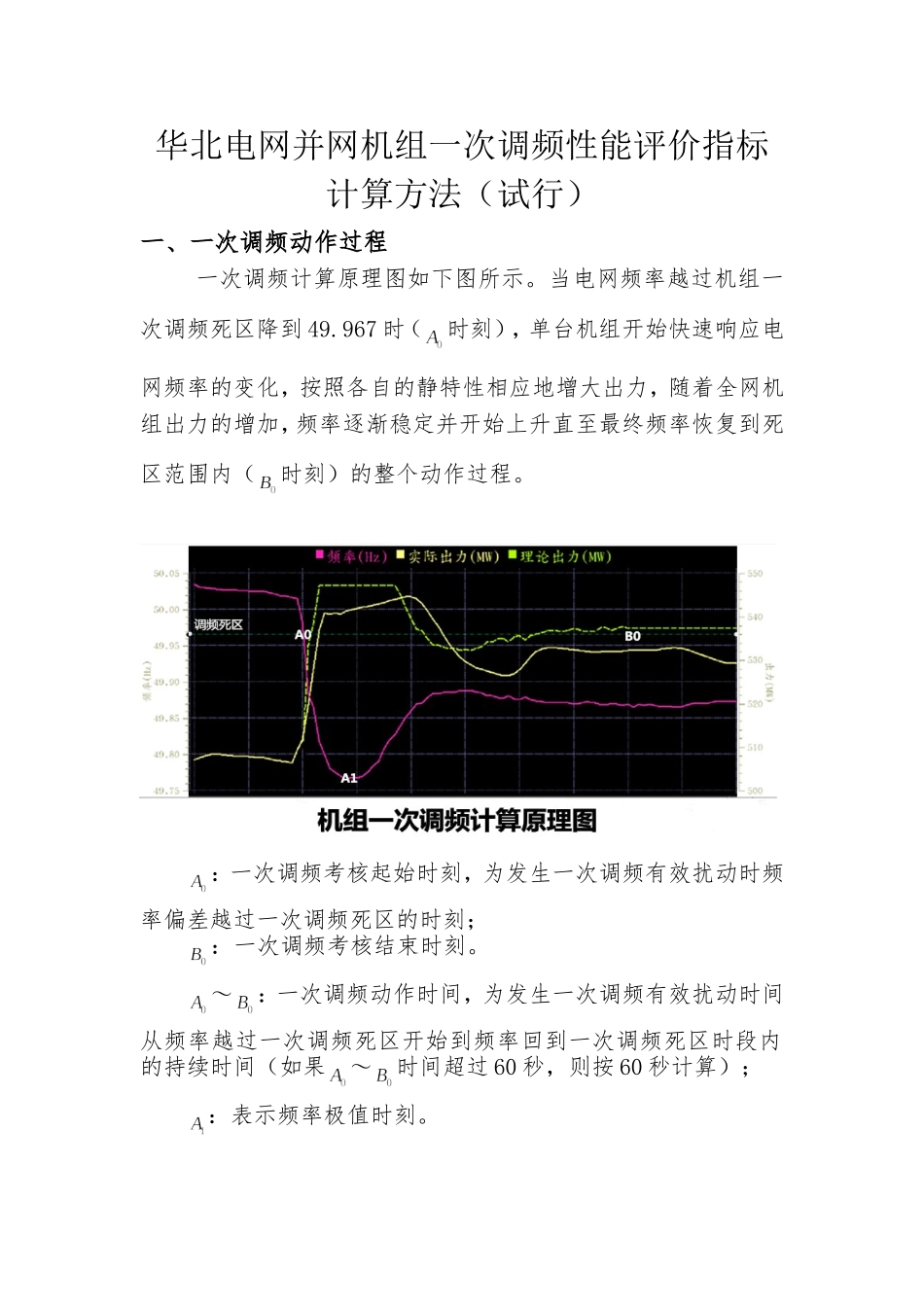 华北区域一次调频考核细则_第1页
